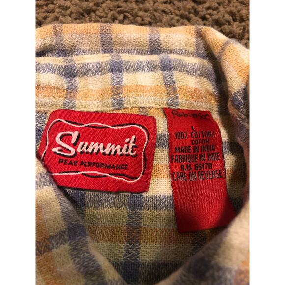 Summit Peak Performance vintage yellow flannel men's size large - Picture 4 of 4